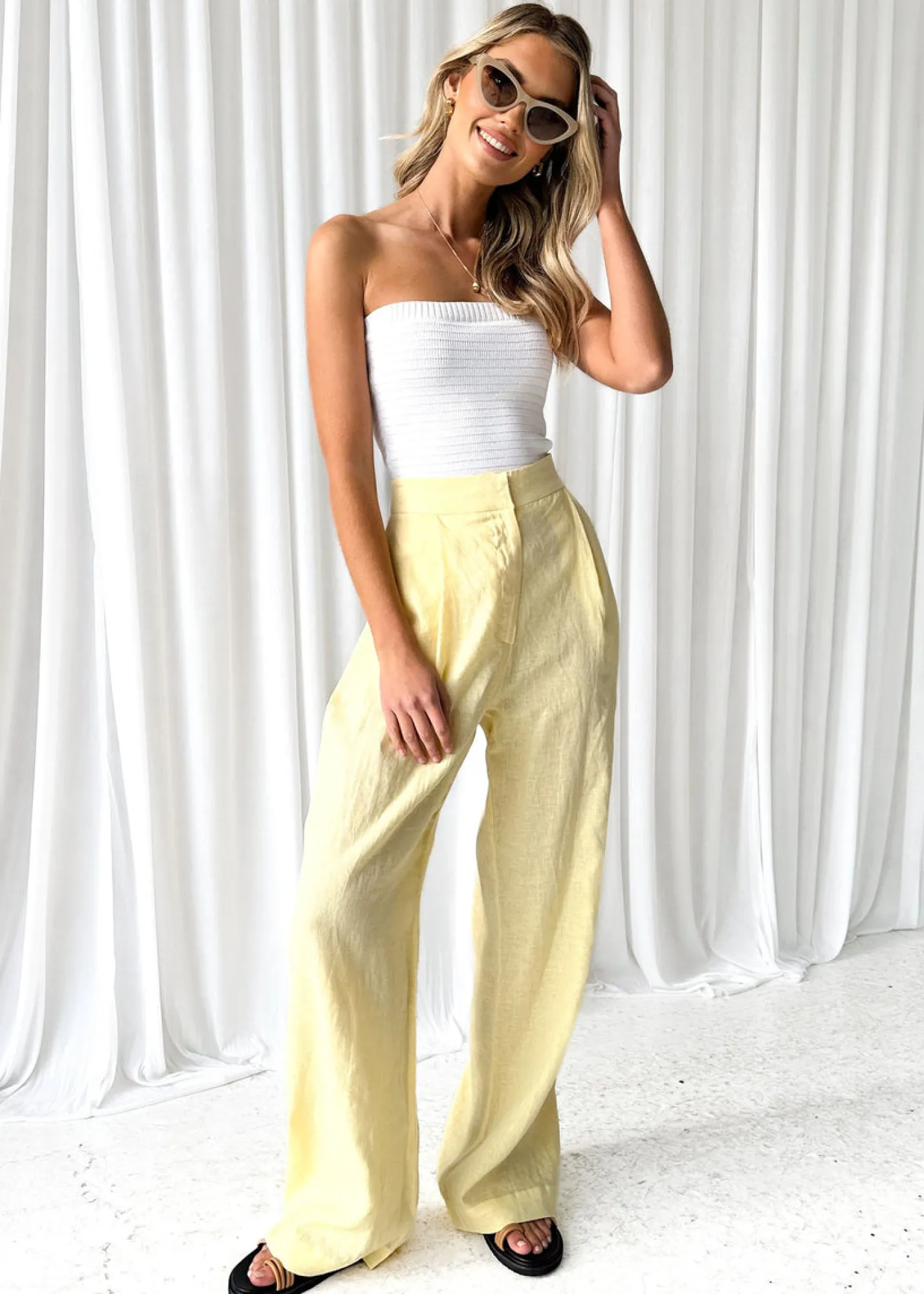 Women Gingham & Heels Pants>Zullo Linen Pants