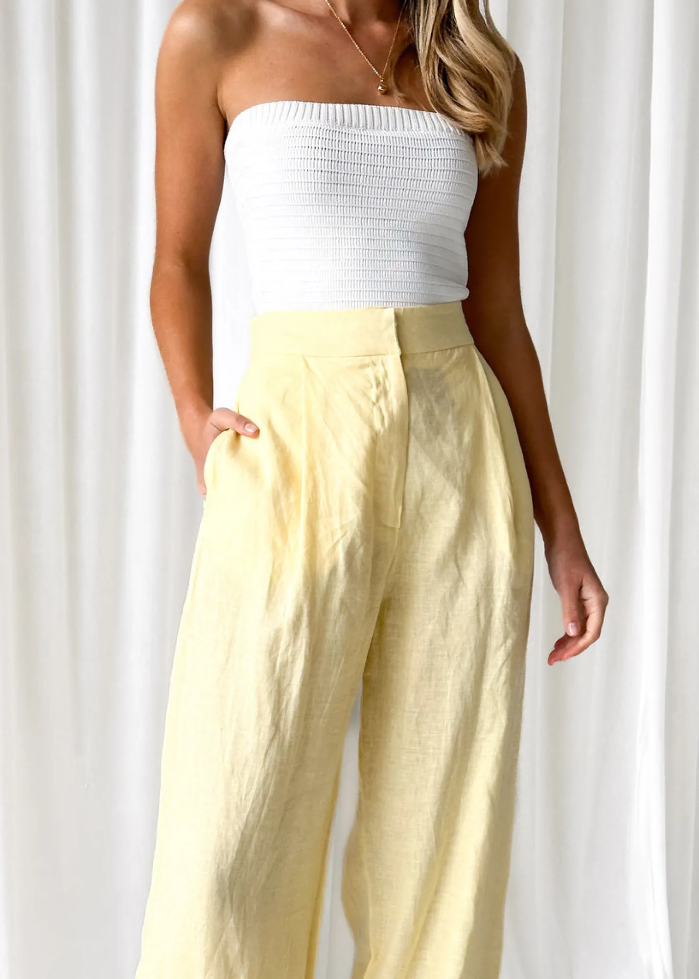 Women Gingham & Heels Pants>Zullo Linen Pants