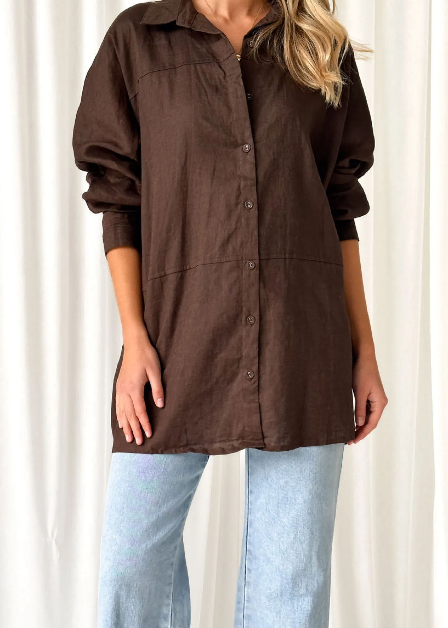 Women Gingham & Heels Sets>Zullo Linen Shirt